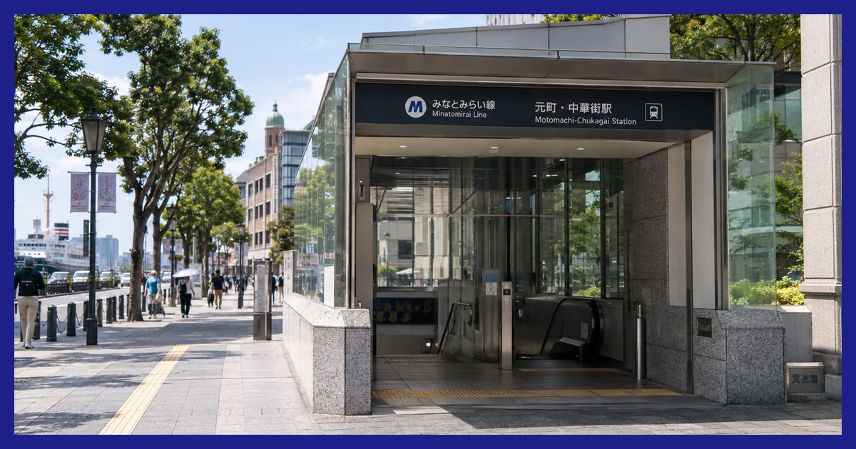 元町・中華街駅前の風景